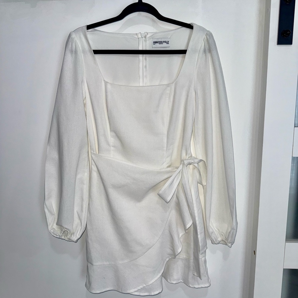 Princess Polly | The Villa Long Sleeve Mini Dress White
